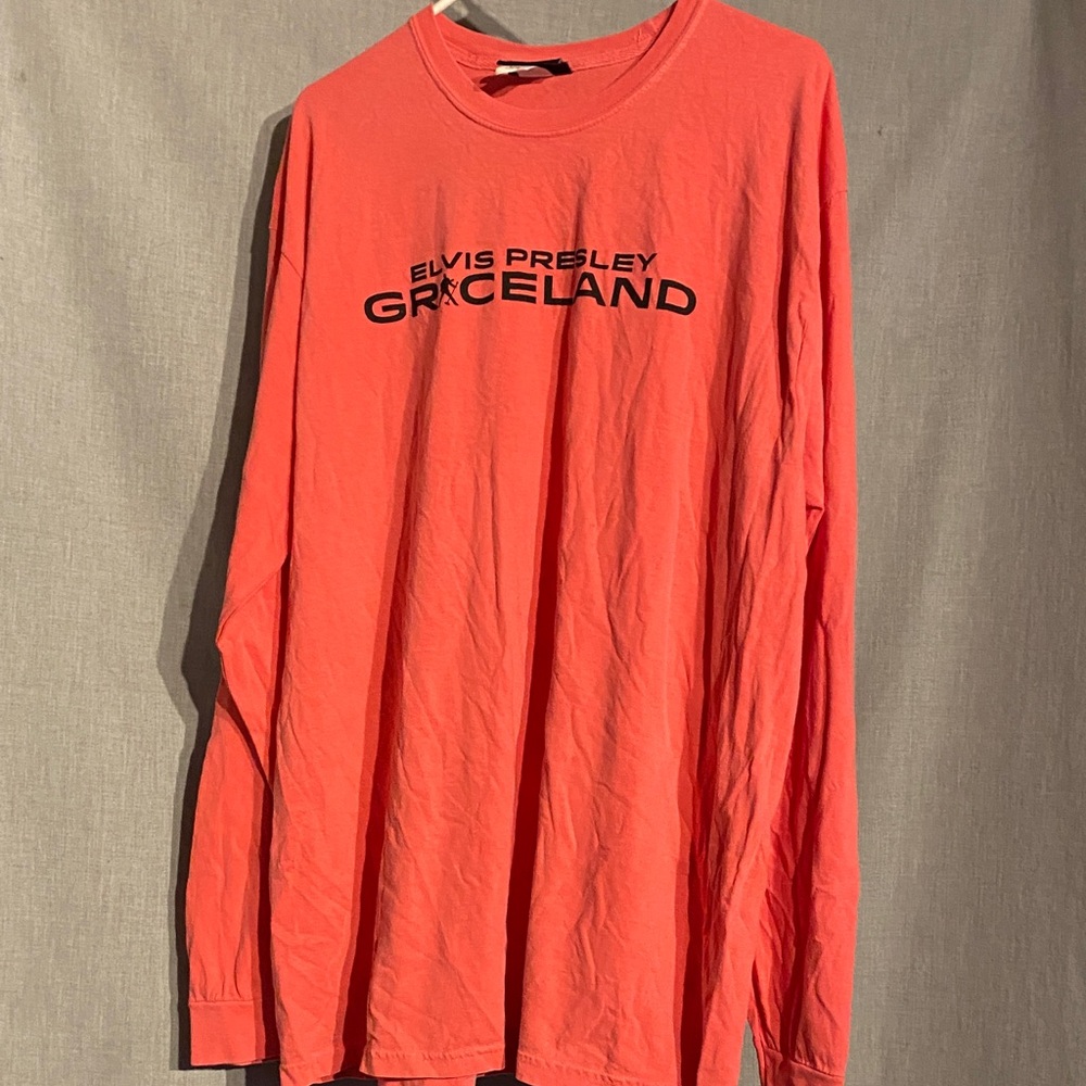Elvis Presley Graceland Coral Long Sleeve Shirt